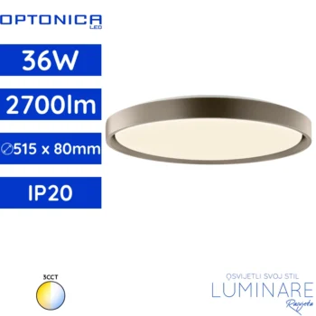 LED plafonjera 36W bijelo-taupe Optonica stropna svjetiljka elegantan dizajn