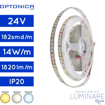 led traka 2835-14w-182led-ip20-3000k-4000k-6000k-8milimetara-1820lumena-luminare rasvjeta