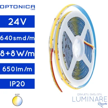 rgb led traka bez tockica-cob cct-8+8w-650lm-luminare rasvjeta