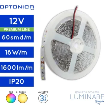 led traka 5050-60led-12v-16w-ip20-rgb+ww-12milimetara-1600lumena-luminare rasvjeta