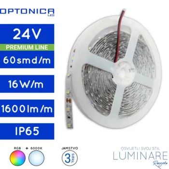 led traka 5050-60led-24v-16w-ip65-rgb+w-12milimetara-1600lumena-luminare rasvjeta