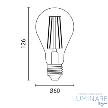 Alternative view of LED FILAMENT ŽARULJA E27 12W A60