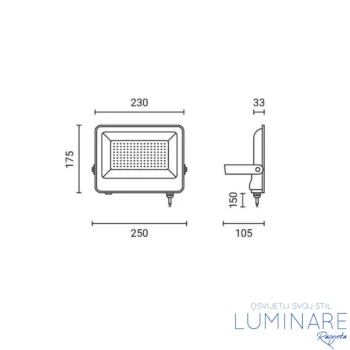 Alternative view of LED REFLEKTOR SMD 100W CRNI IP65