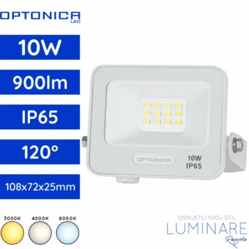 SMD LED reflektor 10W 900lm 3000K 4000K 6000K bijeli IP65