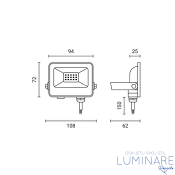 Alternative view of LED REFLEKTOR SMD 10W CRNI IP65