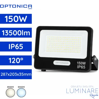 SMD LED reflektor 150W 13500lm 4000K 6000K crni IP65