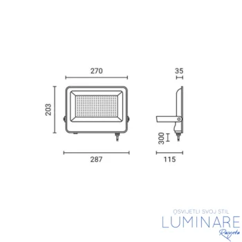 Alternative view of LED REFLEKTOR SMD 150W CRNI IP65