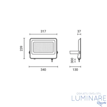 Alternative view of LED REFLEKTOR SMD 200W CRNI IP65