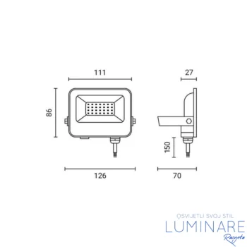 Alternative view of LED REFLEKTOR SMD 20W BIJELI IP65