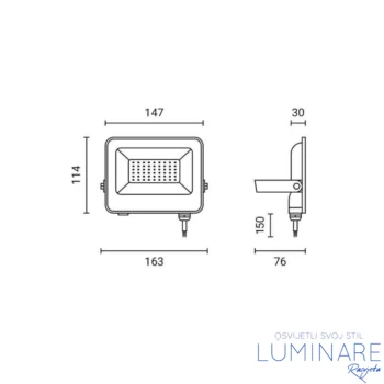 Alternative view of LED REFLEKTOR SMD 30W CRNI IP65