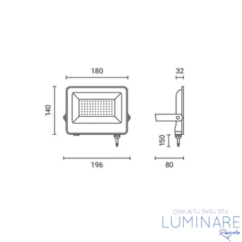 Alternative view of LED REFLEKTOR SMD 50W CRNI IP65