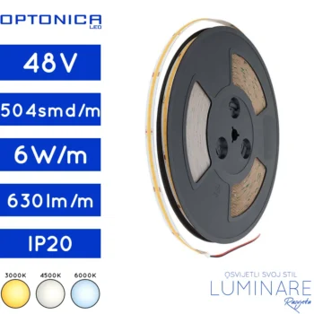 led traka cob-6w-504led-ip20-3000k-4500k-6000k-10milimetara-630lumena-25metara-luminare rasvjeta